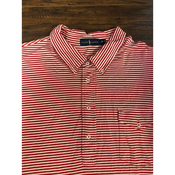Polo Ralph Lauren Men’s Sz 4XB red Stripe Short Sleeve - Picture 5 of 8